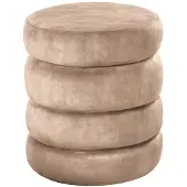 Invicta Kruk VOGUE 40cm rond bekleed met opbergruimte velours champagne greige