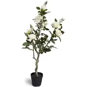 Oosterik Home Roos wit in pot H 96 cm kunstplant