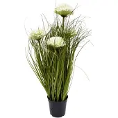 Oosterik Home Siergras met bloem wit H 47 cm kunstplant