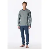 Schiesser Heren Pyjama Long deepblue 183994 XL/54