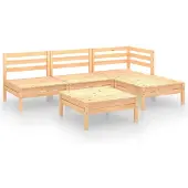 Syfax 5-delige Loungeset massief grenenhout
