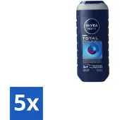 Nivea 5 x MEN - Douchegel - Total Relax - 250 ml - Douchegel Mannen - Ontspanning Douche - Rustgevende Geur - Gezicht En Haar Reinigen - Huid Verzorgen