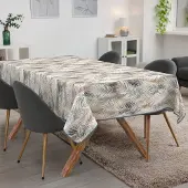 ANRO Tafelkleed Bladeren Grijs 200x140cm Met sierband Afwasbaar Waterafstotend Binnen & Buiten