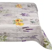 ANRO Tafelkleed Provence Grijs Ovaal 180x140cm Rechte rand Afwasbaar Waterafstotend Binnen & Buiten