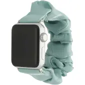 123Watches bandje Savara - scrunchie - nylon - blauw - 44 · 45 · 46 & 49 mm · M/L - Geschikt voor Apple Watch series 1/2/3/4/5/6/7/8/9/10/11/12/SE/SE2/SE3/Ultra/Ultra 2/Ultra 3/Ultra 4
