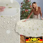 ANRO Tafelkleed Kerstbomen Meerkleurig Rond Ø100cm Rechte rand Afwasbaar Waterafstotend