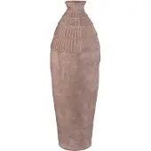 Ptmd Venesa Earthy Brown Round Ceramic Vase W Pattern L