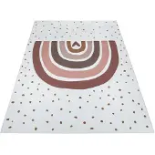 Muratap Kindervloerkleed boho regenboog multi wasbaar antislip- 60x180 cm