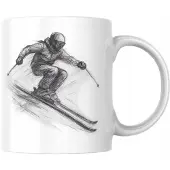 Stolkar Merkloze Ceramische Mok met Skiër Ontwerp - 330 ml