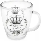 Tragar Glazen Mok met Oor, 365 ml, Kroon Design