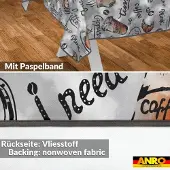 ANRO Tafelkleed Koffie Grijs 260x140cm Met sierband Afwasbaar Waterafstotend Binnen & Buiten