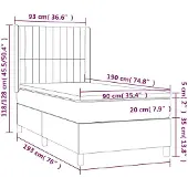 vidaXL Boxspring met matras stof crèmekleurig 90x190 cm