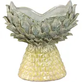 Ptmd Marloe Yellow Green Ceramic Pineapple Shape Vase S