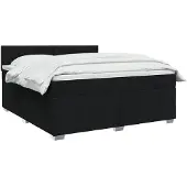 vidaXL Boxspringbed met matras met hoofdeinde Zwart 160 x 200 cm Stof