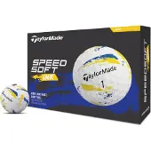 TaylorMade SpeedSoft Ink Golfballen 2026 - Blauw Geel - 12-Stuks