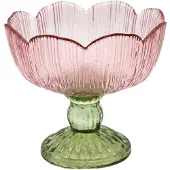 Clayre & Eef Waxinelichthouder Roze Glas