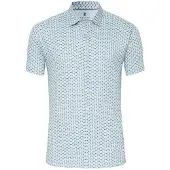 Desoto Short Sleeve Overhemd Print Blauw