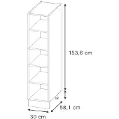 Vicco Keukenrek Fame-Line, Antraciet, 30 cm zonder werkblad