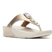 FitFlop Women Lulu Metallic Bold Crystals Toe-Post Sandals Platino-Schoenmaat 43