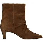 Manfield Bruine suède slouchy enkellaarsjes | Maat 39