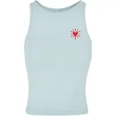 Urban Classics Top hemelsblauw / donkerrood