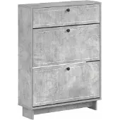 vidaXL Schoenenkast EDE 78 x 24 x 103 cm Bewerkt hout Betongrijs