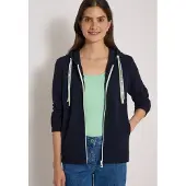 Cecil Dames Sweatjack met capuchon en structuur - Blauw - L