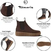 Tamaris Dames bruine leren Chelsea enkellaarzen - 25403-43