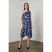 MyFashion Asymmetrische Satijnen Blouse en Midi Rok Set