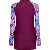Speedo Dames Bloemprint Lange Mouw Modesty Badpak (Paars/Blauw)