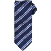Premier Heren Streep Wafel Stropdas (Marine/Loyaal Blauw)