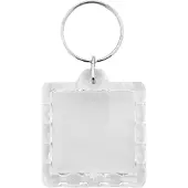 Combicraft Plexiglas sleutelhanger blanco vierkant geribbeld 39x39mm - 50 stuks