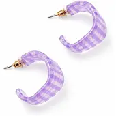 Fashion Jewelry Vierkante oorringen | lila