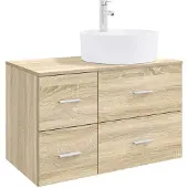 vidaXL Badkamerkastset, 2 stuks, Sonoma-eikenfineer