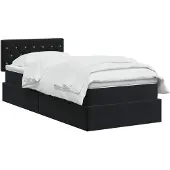 vidaXL Opbergbed met hoofdeinde Zwart 100 x 200 cm Fluweel