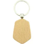 Combicraft Blanco houten sleutelhanger hexagon 48x35mm - verpakking 10 stuks