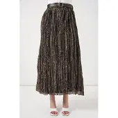 Big Dart Hoog-Waisted Paisley Midi A-Lijn Rok