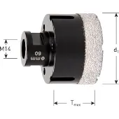 Rotec Graniet tegelboorkroon M14 opname 50 mm PREMIUM - 7574050
