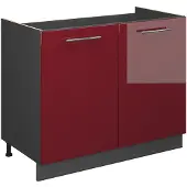 Vicco Wastafelkast Fame-Line, Bordeauxrode hoogglans/Antraciet, 100 cm zonder werkblad