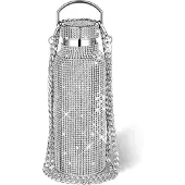 Semoic Diamond roestvrijstalen waterfles, draagbaar, glitter