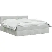 vidaXL LED-bed met opbergruimte en matras, lichtgrijs, 180 x 200 cm, fluweel