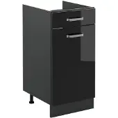 Vicco Keukenonderkast R-Line, Zwart hoogglans/Antraciet, 40 cm zonder werkblad