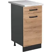 Vicco Keukenonderkast R-Line, Goudkleurig Eiken/Antraciet, 40 cm marmer werkblad