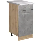 Vicco Keukenonderkast R-Line, Beton/Goudkleurig Eiken, 40 cm marmer werkblad