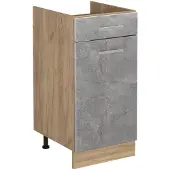 Vicco Keukenonderkast R-Line Beton/Goudkleurig Eiken 40 cm zonder werkblad, Model 61147