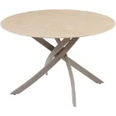 Invicta Dining table ALPINE Ø 120cm round travertine ceramic champagne greige