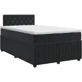 vidaXL Boxspringbed met matras, zwart, 120 x 190 cm, fluweel