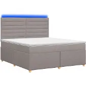 vidaXL Boxspringbed met matras, taupekleurig, 140 x 200 cm, met stoffen bekleding
