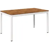 Syfax Tuintafel, natuurlijk hout, wit, 141 x 80,5 x 75 cm