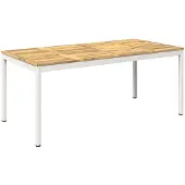Syfax Tuintafel, wit, 147 x 88,5 x 75 cm, massief acaciahout